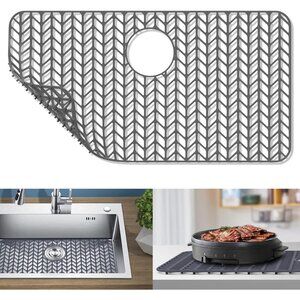 Kitchen Sink Protector Mat 28.4x15.2" Heat-Resistant Silicone Folding Non-Slip